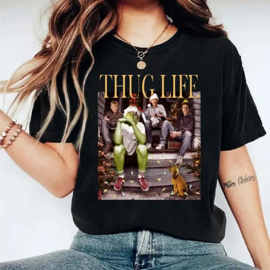 Thug Life Christmas Movie Shirt, Christmas Friends Tshirt, Thug Life Christmas Movie, Unisex Short Sleeve Tee Top Womenswear