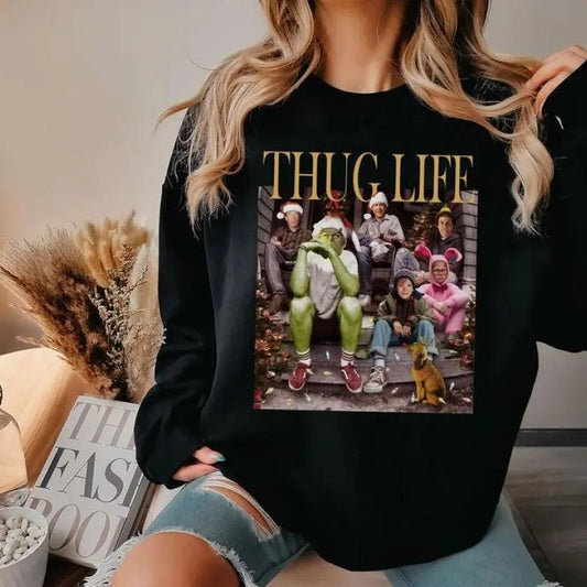 Thug Life Christmas Movie Shirt, Grinmas Home Alone Christmas Vacation shirt, Christmas Character Shirt, Funny Christmas Thief Shirt, Christmas Movie Thug Life Shirt