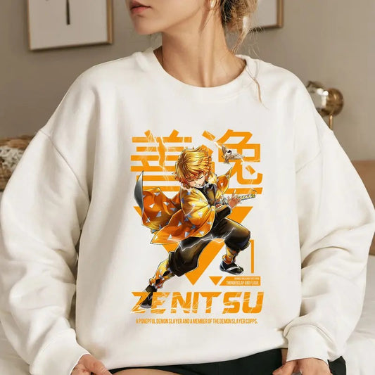 Thunder Breathing DM Characters Shirt Crewneck Hoodie, Anime Otaku Shirt Comfort Cotton