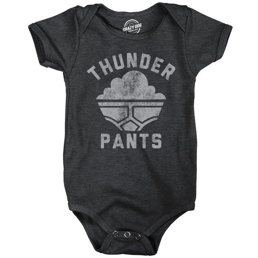 Thunder Pants Baby Bodysuit Funny Sarcastic Poop Graphic Novelty Jumper For Infants Funny Baby Onesies Sarcastic Onesie for Baby Funny Funny Adult Humor Onesie Novelty Onesie Black -