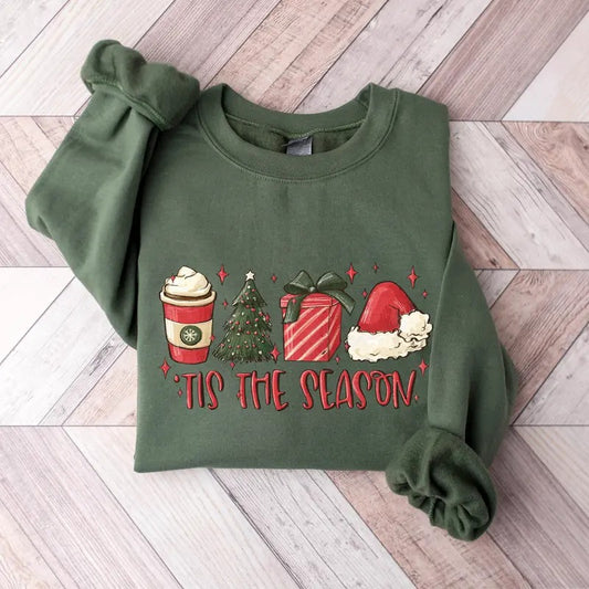 Tis The Season Sweatshirt T-shirt Hoodie, Christmas Tis The Season Sweatshirt, Merry Christmas Shirt, Christmas Sweatshirt, Cute Winter Hoodie