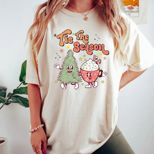 Tis the season Christmas t-shirt, cute chritmas tee, Christmas tee, holiday apparel, Holiday apparel, iPrintasty Christmas, Top Womenswear