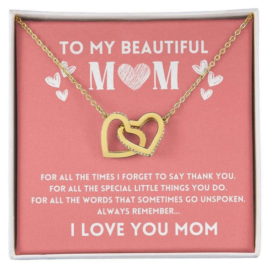 To My Beautiful Mom Necklace, Gift For Mom, Mothers Day Gifts, Birthday Gift For Mom, Necklace With Message Card, Gift For Mom Mama, Jewelry Gift Boxes, Necklace With Gift Box, Gifts For Birthday Mother's Day