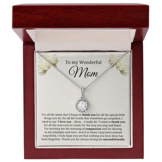 To My Mom Necklace, Mom Message Card Necklace For Mom Birthday Gift, Mom Christmas Gift Box From Daughter Necklace With Message Card, Gift For Mother, Birthstone Jewelry, Necklace With Gift Box, Gifts For Birthday Christmas Xmas Mother's Day