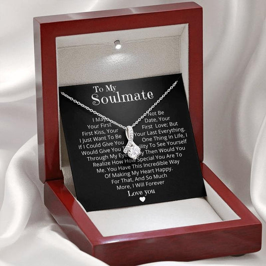 To My Soulmate Necklace, Romantic Gift For Her, Message Necklace For Wife Gift, Girlfriend Gift, Anniversary Gift For Her, Love Necklace With Message Card, Gift For Her, Necklace With Gift Box, Valentine Gifts, Necklace Box, Gifts For Valentines Day