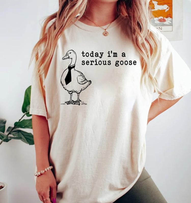 Today I'm A Serious Goose Shirt, Animal Lover Gift, Goose Art, Bird Shirts, Birding Shirts, Silly Goose Shirt, Unisex T-Shirt, Short Sleeve Tee Shirt