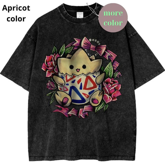 Togepi Graphic t-Shirt, Pokemon Shirt, PKM Shirt, Anime TShirt, Vintage T-Shirt, Streetwear Shortsleeve Printed Womenswear Top