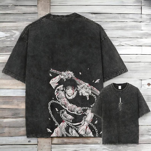 Toji Graphic T-shirt, Adult Manga Anime Character Graphic Vintage Washed T-shirt, Anime Gift, Anime T-shirt