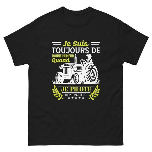 Tractor t-shirt, Organic Men Women t-shirt, Humor t-shirt, Fun t-shirt Funny t-shirt Farmers in a good mood unisex .made in usa