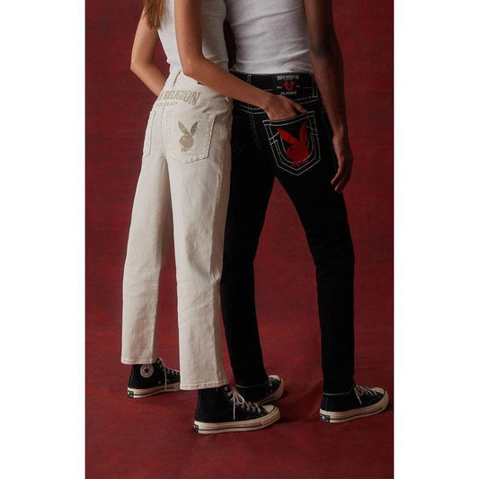 True Religion Women's x Playboy Embroidered '90s Straight Leg Jeans