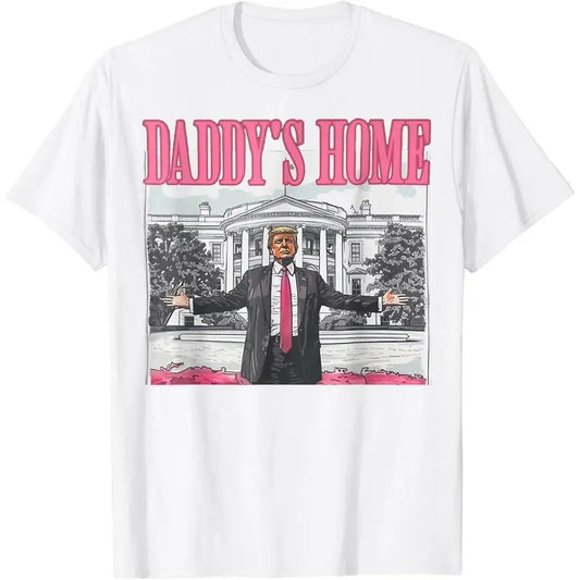 Trump 2024 Take America Back Daddy's Home Trump Pink 2024 T-Shirt  Made in usa