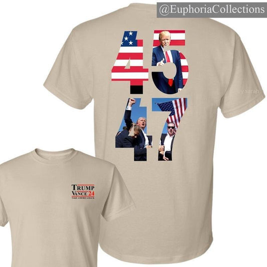 #Trump 45 47 President T-Shirt, #Trump Vance' 24 Shirt, Take America Back, #Trump Supporter Shirt, Never Surrender Tee , Retro Chic Tee