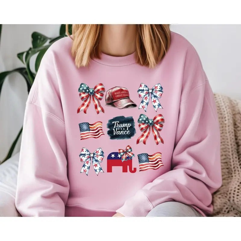 Trump Coquette Sweatshirt, Trump MAGA 45 47 Sweatshirt, Politic Sweatshirts, Cute Trump Shirt, Trump 2024, Trump 45 47, Coquette Sweatshirt