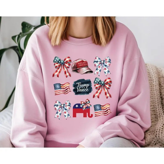 Trump Coquette Sweatshirt, Trump MAGA 45 47 Sweatshirt, Politic Sweatshirts, Cute Trump Shirt, Trump 2024, Trump 45 47, Coquette Sweatshirt