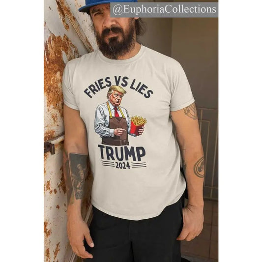 #Trump French Fries Shirt, Fries vs Lies Meme Cringe Funny Tee, President Election T-Shirt , Retro Chic Tee