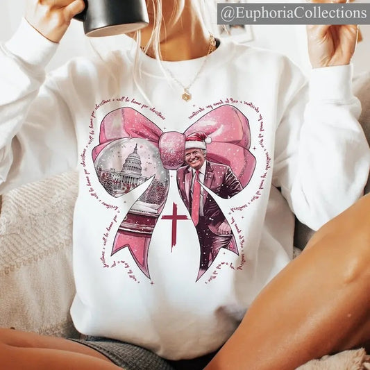 #Trump I'll Be Home for Christmas Sweater, Hoodie, Tee, Meme Cringe Cute #Trump Christmas T-Shirt , Global Trending Outfits