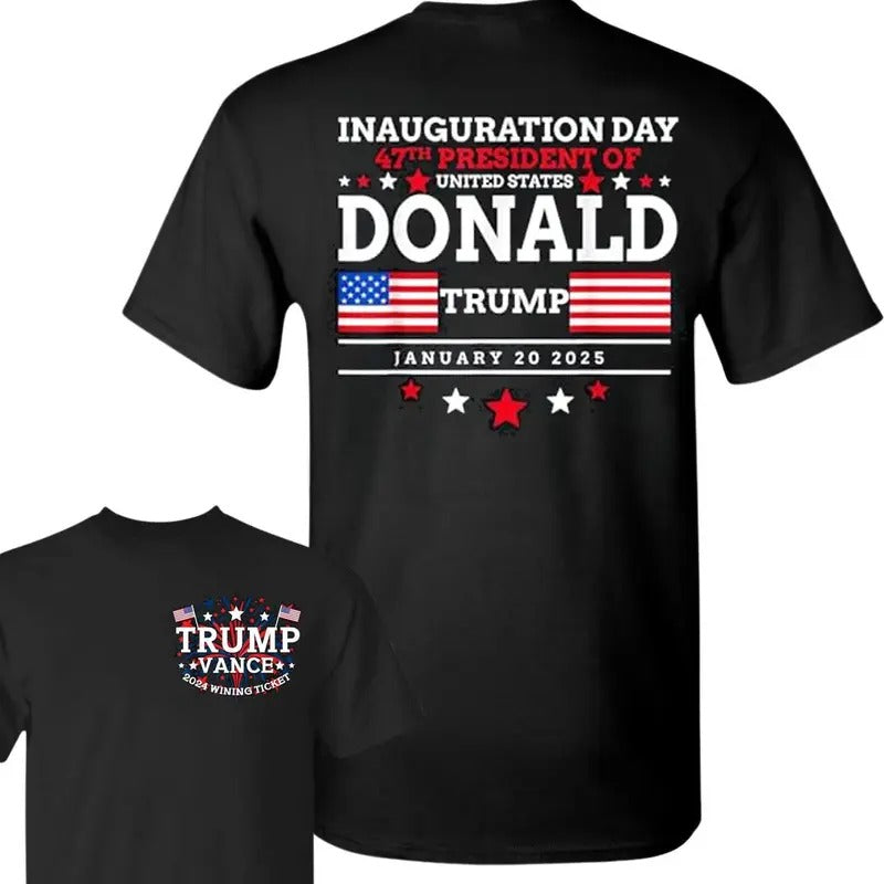 Trump Won 2024 Election Inauguration T-Shirt, Trump 47th President Shirt Streetwear Crewneck Menswear Top