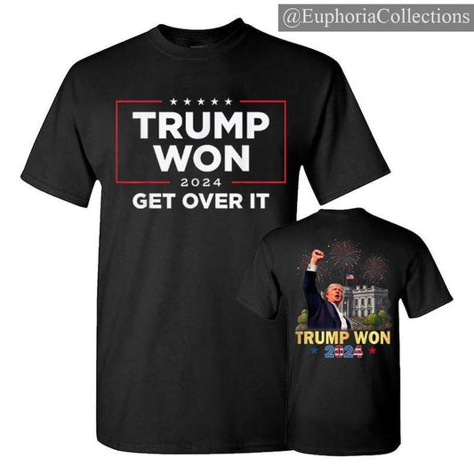 #Trump Won 2024 President 47th Of White House T-Shirt, #Trump Won Get Over It 2024 T-Shirt, Wins Inauguration 47, US President 2025 Election Shirt , Retro Chic Tee