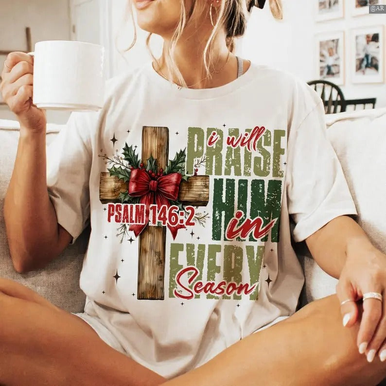 Jesus Christmas Cross Sweatshirt/Hoodie/Tshirt, Christmas Jesus Shirt, Retro Crewneck, Gift For Lovers, Cotton, Trendy Womenswear Top