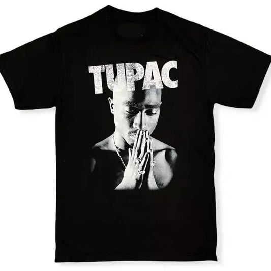 Tup@c Shakur Men's Official Licensed 2Pac Prayer Graphic Hip Hop Rap Tee T-Shirt Streetwear