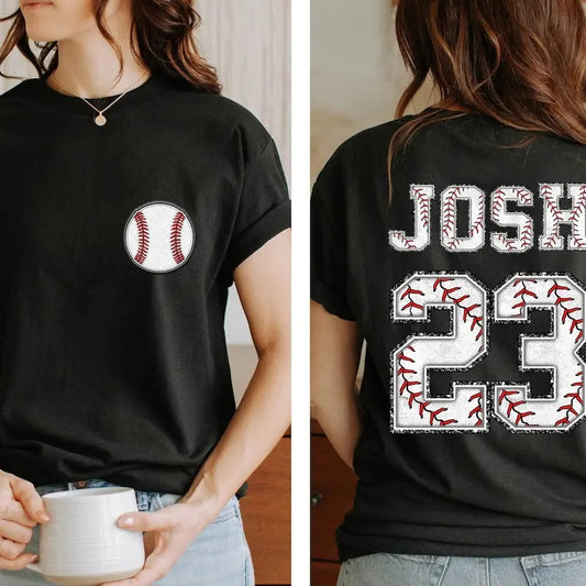 Two-sided Baseball Tshirt, Sports Shirt, Baseball Mom Tee, Baseball Team Shirt