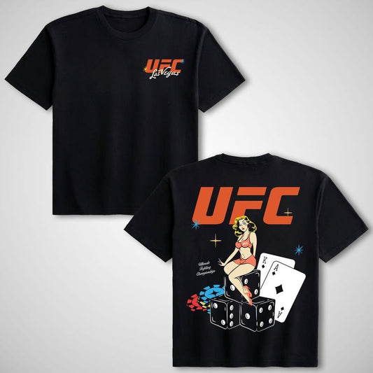 UFC Las Vegas Casino Dealer Tee, Men's UFC Old Vegas T-Shirt, UFC 2025 Shirt, UFC Graphic Tee, Casino Dealer Girl Tee, MMA T-Shirt Boxing Fight Tee Gift For Him Y2K Clothes