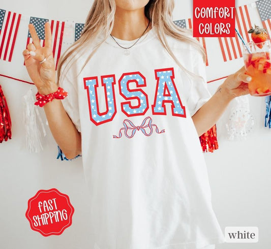 USA Shirt Comfort Colors, July 4th Shirt, USA Oversized Graphic Tshirt, America Tshirts, Memorial Day Shirt