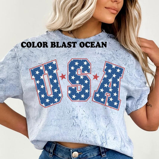 USA Stars and Stripes Shirt Comfort Colors ~ Unisex Apparel Relaxed Fit Printed In The USA Clothing Womenswear Casual Comfort Cotton Top Athletic Boho Chic