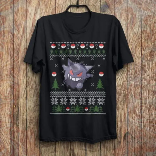 Ugly Christmas Gengar T-Shirt - Christmas Shirt, Anime Graphic Design, Anime Shirt, Ugly Christmas gift