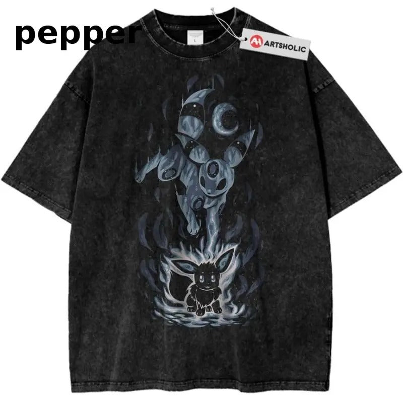 Umbreon Shirt, Eevee Shirt, Pokemon Shirt, PKM Shirt, Anime Shirt, Vintage Tee Menswear Top Underwear Tshirt Oversize