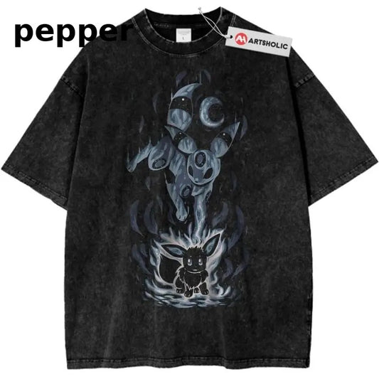 Umbreon Shirt, Eevee Shirt, Pokemon Shirt, PKM Shirt, Anime Shirt, Vintage Tee Menswear Top Underwear Tshirt Oversize