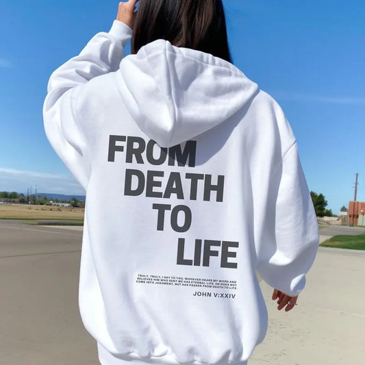 Unisex Christian Hoodie, John 5:24 Bible Verse Hoodie, Christian Merch, Christian Streetwear, Jesus Hoodie Apparel, Faith Sweatshirt Men God  T-shirt, sweater and Hoodie
