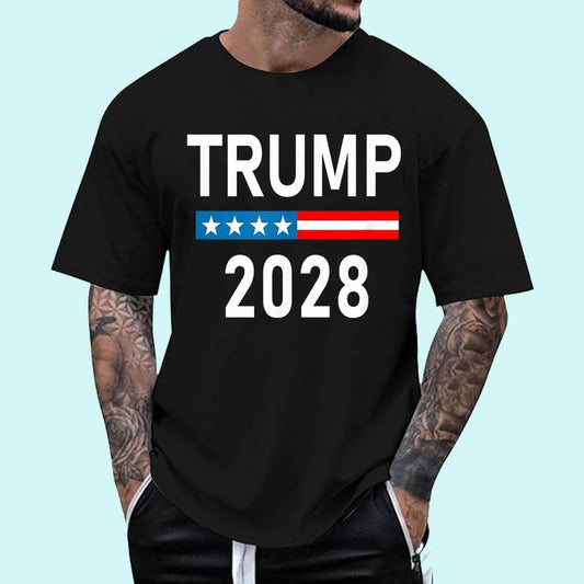 [Unisex Cotton] President Donald Trump 2028 T-Shirt , Short Sleeve, Top Unisex