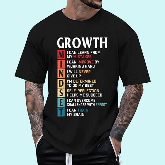 [Unisex Cotton Shirt] Growth Mindset Definition - Motivational Quote Inspiration T-Shirt
