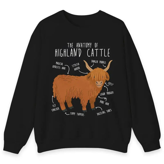 Unisex Funny Highland Cow  T-Shirt  , Sweatshirt  and Hoodie