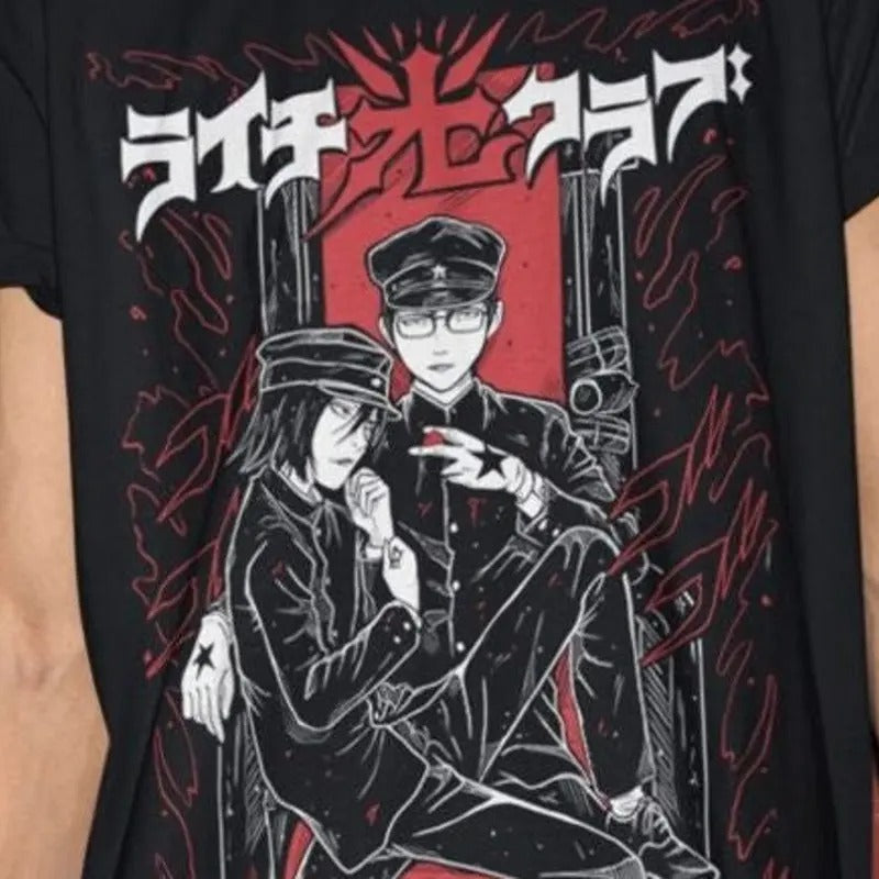 Unisex Horror Manga Creepy Girl T-Shirt, Dark Anime Gothic T-Shirt, G 67 Manga Gothic T-Shirt Inactive