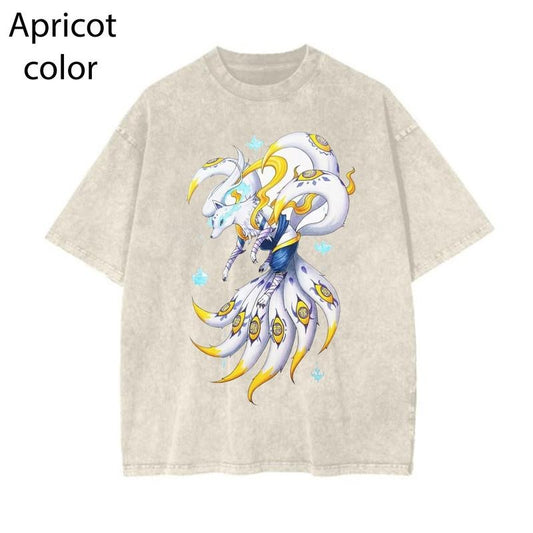 Upper Moon Ninetales: Demon of Curses Graphic Tee, Pokemon Shirt Graphic Tee, PKM Shirt, Anime Shirt, Vintage Graphic T-Shirt Womenswea Top