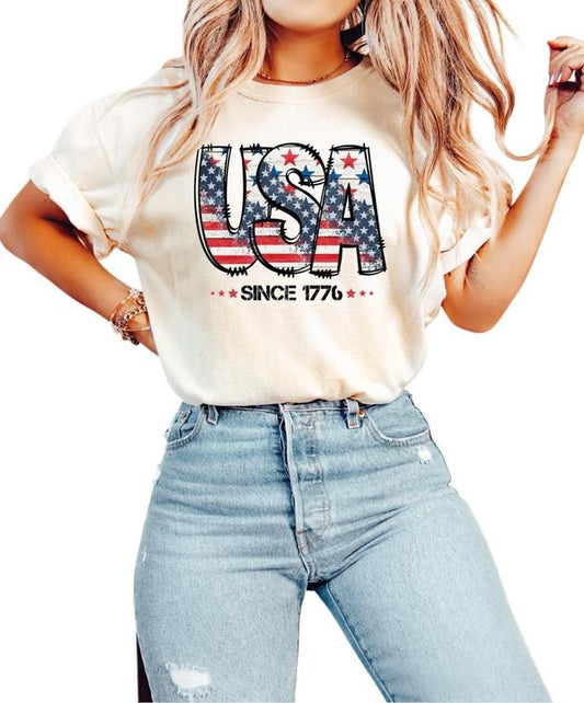 Usa Since 1776 Shirt, Fourth Of July Shirt, Usa Shirt, America Shirt, Patriotic Flag Shirt, Independence Day Shirt, Usa Tee, Unisex T-Shirt, Gifts For Women Her, Short Sleeve Tee Shirt, Gifts For Birthday