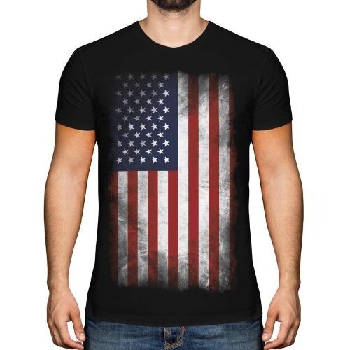 Usa T-Shirt. Stars And Stripes Faded Flag. Men, Women And Kids Sizes. United States Of America Gift For Us Citizen. American Souvenir made in usa