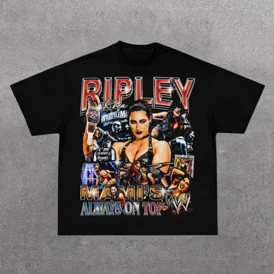 VINTAGE TEE | RHEA RIPLEY, Prints Vintage T-Shirt, Wrestler Shirt, WWE Shirt, Y2k Shirt, Vintage Graphic Tee, Unisex T-Shirt, Gift For Him, Adult Casual Cotton Crewneck Short Sleeve Shirt Top Menswear