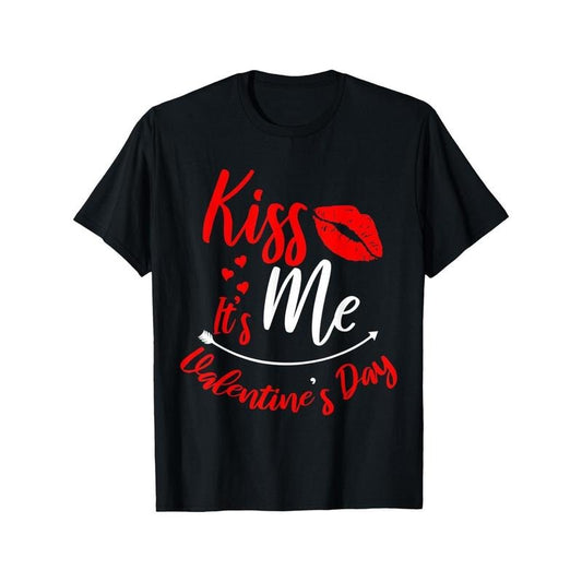 Valentine's Day 'Kiss Me' Cupid Heart Print T-Shirt - 100% Cotton, Breathable & Soft Casual Fit for Men and Women, Perfect Gift, Sizes S-3XL, Valentine's Day, Cupid, T-Shirt, 100% Cotton, Casual Fit made in usa