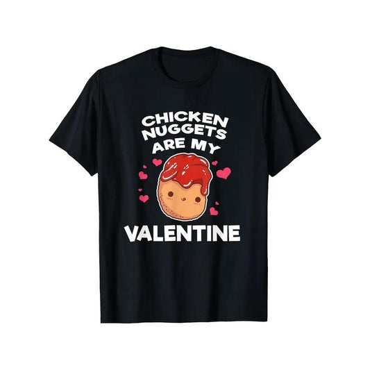 Valentine's Day Chicken Nugget Graphic Tee for Men - Soft Cotton, Casual Fit, Short Sleeve, Round Neck T-Shirt made in usa