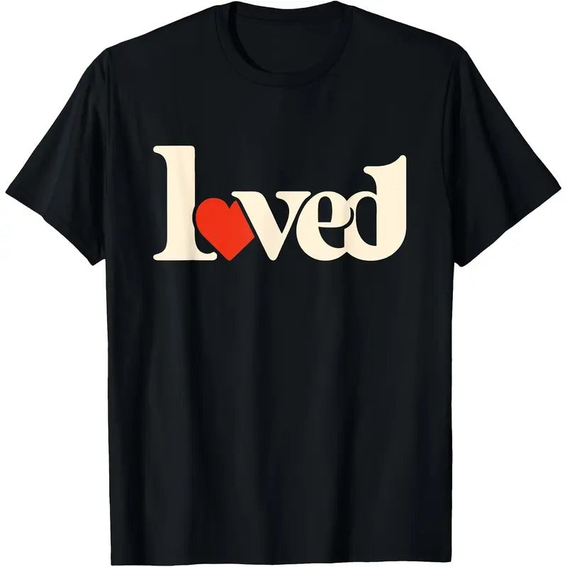 Valentine's Day Love Heart Couples T-Shirt - 100% Cotton, Short Sleeve, No Pockets - Perfect for Motorcycle Rides made in usa