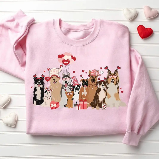 Valentines Dogs Crewneck Sweatshirt, Hoodie, T-shirt