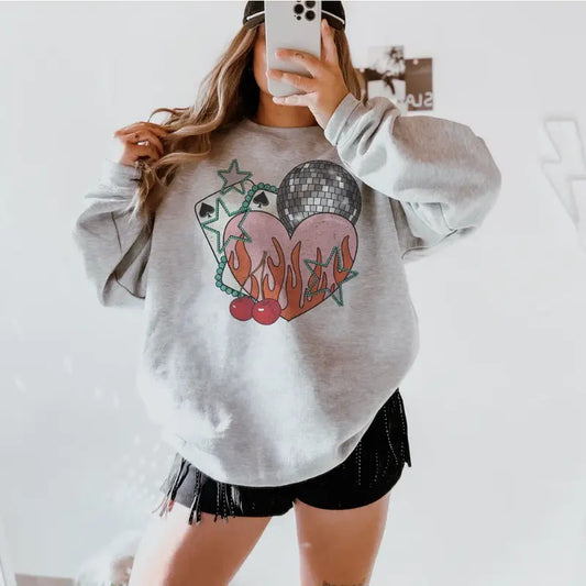 Vegas Heart Sweatshirt, western clothing, western outfits women, western tops, T-shirt and Hoodie