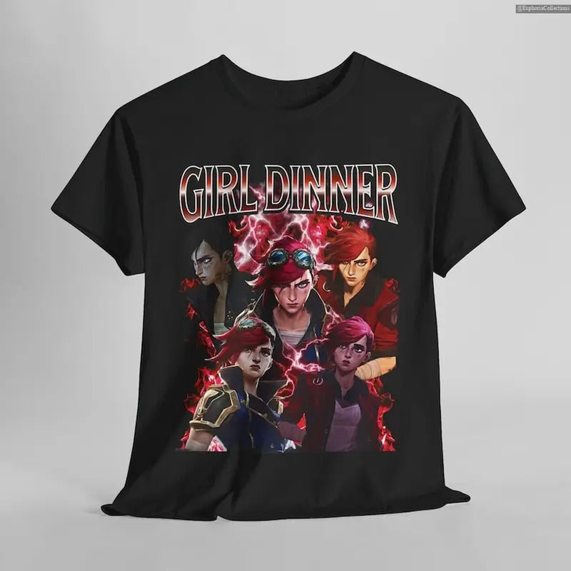 Vi Arcane LOL League of Legends T-Shirt, Unisex Vintage Streetwear Movie Netflix Anime Apparel fanmerch Fan gift , Global Trending Outfits