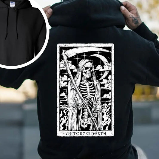 Victory or Death Back Side Printed T-shirt - Crewneck Sweatshirt - Hoodie, Grim Reaper Howitzer Patriot Streetwear, Workwear