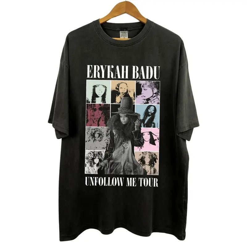Vintage 90s Erykah Badu Graphic Tee - Unfollow Me Tour - Queen of Neo Soul - R&B - Hiphop Graphic Tee - Music Shirt Streetwear Casual Menswear Top
