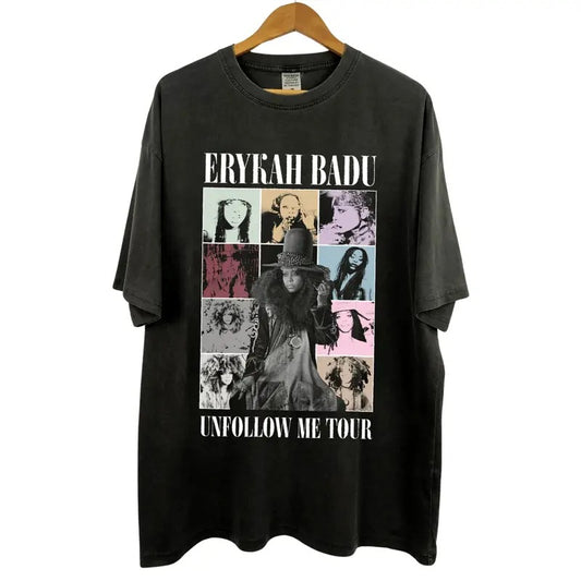 Vintage 90s Erykah Badu Graphic Tee - Unfollow Me Tour - Queen of Neo Soul - R&B - Hiphop Graphic Tee - Music Shirt Streetwear Casual Menswear Top
