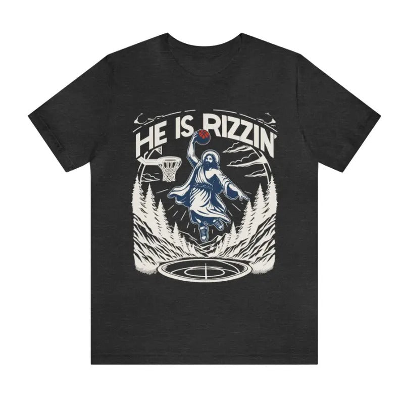 Vintage 90s He Is Rizzin' Easter Funny Meme T-Shirt, Funny Jesus SweatShirt, Easter Gift, Easter Day Outfit, Jesus Basketball Easter Shirt